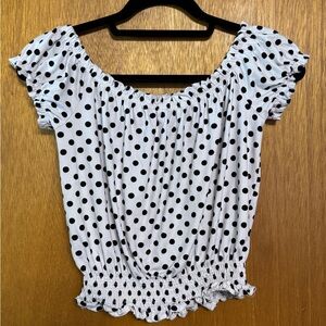 Hot Kiss Polka Dot Off-Shoulder Top